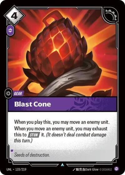 Blast Cone (UNL) #133/219 Uncommon Unleashed Riftbound: League of Legends Trading Card Game: 2026