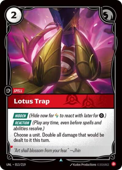 Lotus Trap (UNL) #013/219 Uncommon Unleashed Riftbound: League of Legends Trading Card Game: 2026
