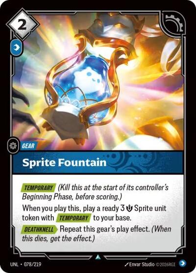 Sprite Fountain (UNL) #078/219 Uncommon Unleashed Riftbound: League of Legends Trading Card Game: 2026