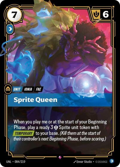 Sprite Queen (UNL) #084/219 Rare (Foil Near Mint) Unleashed Riftbound: League of Legends Trading Card Game: 2026