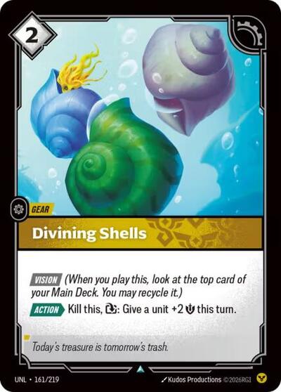 Divining Shells (UNL) #161/219 Uncommon Unleashed Riftbound: League of Legends Trading Card Game: 2026