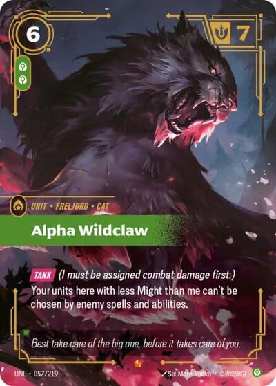 Alpha Wildclaw (UNL) #057/219 Epic (Foil Near Mint) Unleashed Riftbound: League of Legends Trading Card Game: 2026