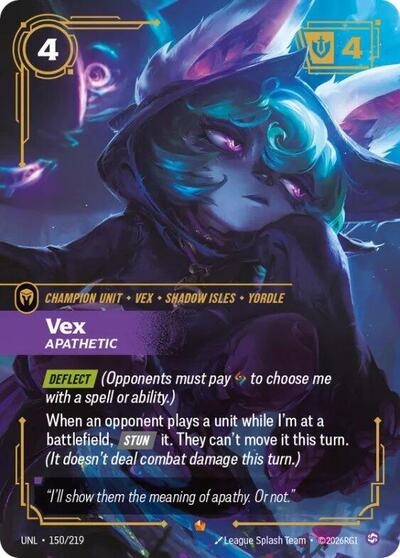 Vex Apathetic (UNL) #150/219 Epic (Foil Near Mint) Unleashed Riftbound: League of Legends Trading Card Game: 2026