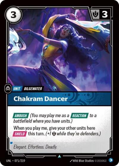 Chakram Dancer (UNL) #071/219 Uncommon Unleashed Riftbound: League of Legends Trading Card Game: 2026