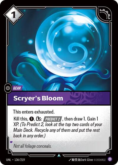 Scryer's Bloom (UNL) #136/219 Uncommon Unleashed Riftbound: League of Legends Trading Card Game: 2026