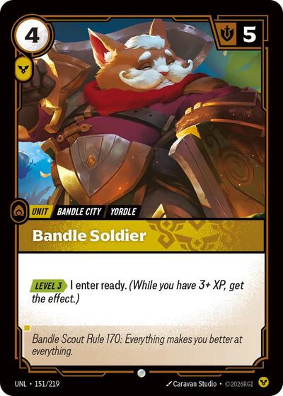 2026 Riftbound League of Legends Trading Card Game: Unleashed (UNL) - Bandle Soldier (#151/219, Common) (Foil, Near Mint)