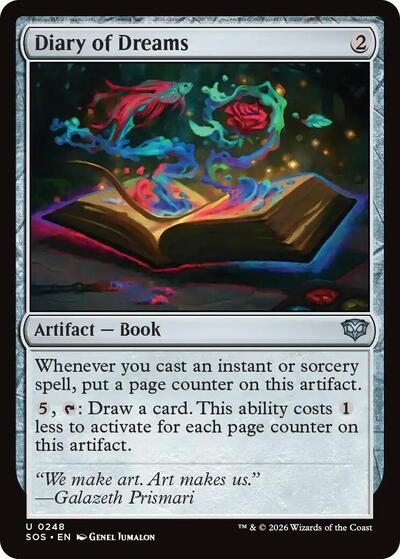 Diary of Dreams (SOS) #248 Uncommon (Lightly Played) Secrets of Strixhaven Magic: The Gathering: 2026