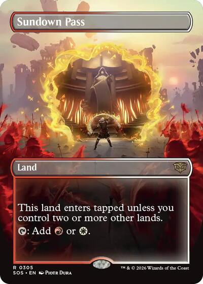 Sundown Pass Borderless (SOS) #305 Rare (Foil Near Mint) Secrets of Strixhaven Magic: The Gathering: 2026