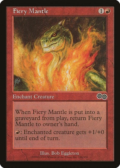 1998 Magic: Urza's Saga (USG) - Fiery Mantle (#186, Common) (Lightly Played)