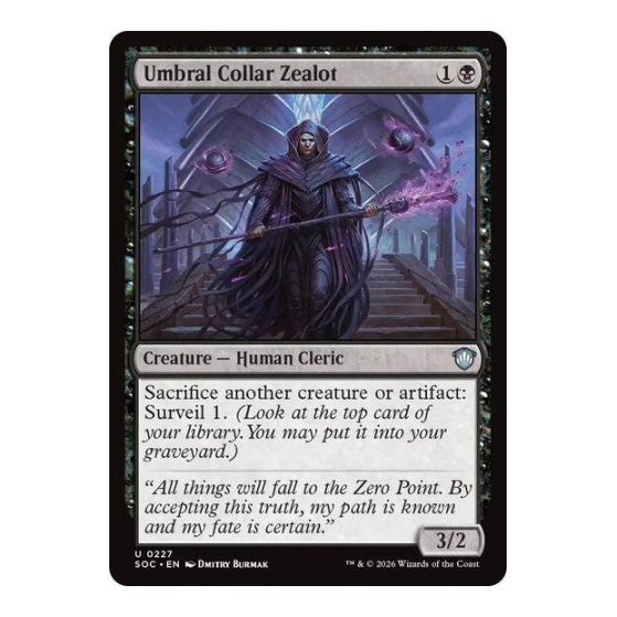 Umbral Collar Zealot (SOC) #227 Uncommon (Lightly Played) Commander: Secrets of Strixhaven Magic: The Gathering: 2026