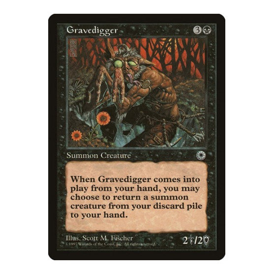 Gravedigger (POR) #95 Uncommon (Lightly Played) Portal Magic: The Gathering: 1997