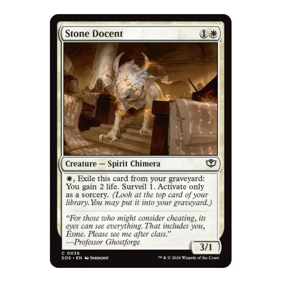 Stone Docent (SOS) #36 Common Secrets of Strixhaven Magic: The Gathering: 2026