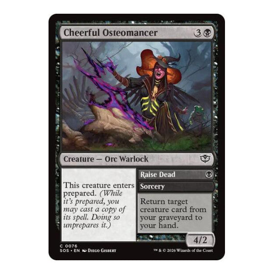 Cheerful Osteomancer (SOS) #76 Common Secrets of Strixhaven Magic: The Gathering: 2026