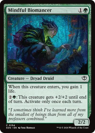 2026 Magic: Secrets of Strixhaven (SOS) - Mindful Biomancer (#154, Common) (Lightly Played)