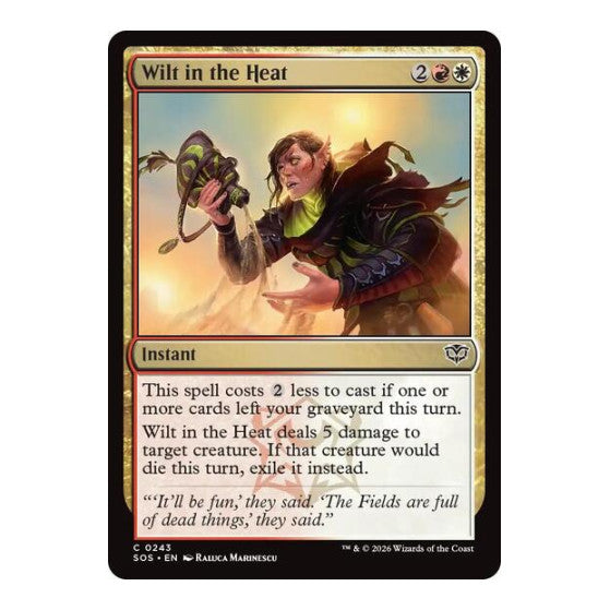 Wilt in the Heat (SOS) #243 Common (Lightly Played) Secrets of Strixhaven Magic: The Gathering: 2026