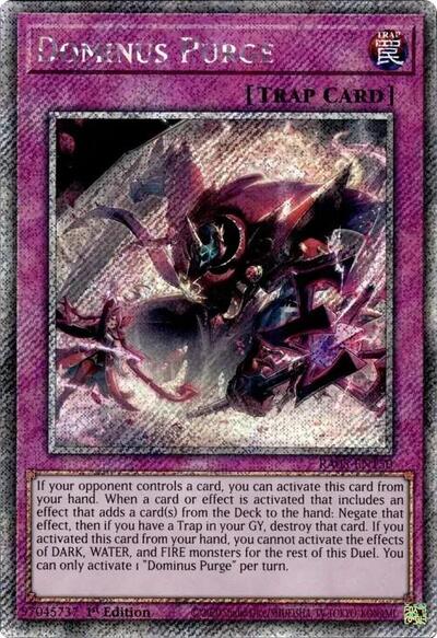 Dominus Purge (Platinum Secret Rare) (RA05) #RA05-EN150 Platinum Secret Rare (1st Edition Near Mint) Rarity Collection 5 YuGiOh: 2026