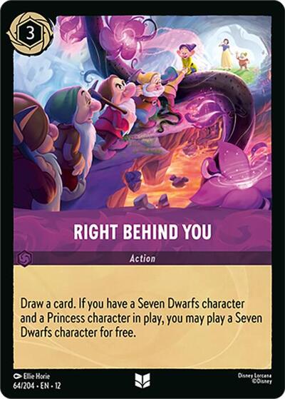 Right Behind You (12) #64/204 Uncommon (Near Mint) Wilds Unknown Disney Lorcana: 2026