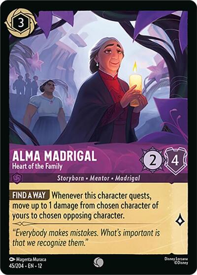Alma Madrigal - Heart of the Family (12) #45/204 Common (Cold Foil Near Mint) Wilds Unknown Disney Lorcana: 2026