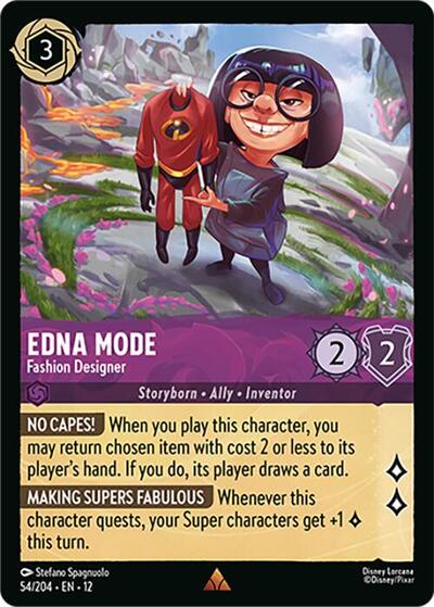 Edna Mode - Fashion Designer (12) #54/204 Rare (Near Mint) Wilds Unknown Disney Lorcana: 2026