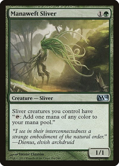 Manaweft Sliver (M14) #184 Uncommon (Lightly Played) Magic 2014 (M14) Magic: The Gathering: 2013