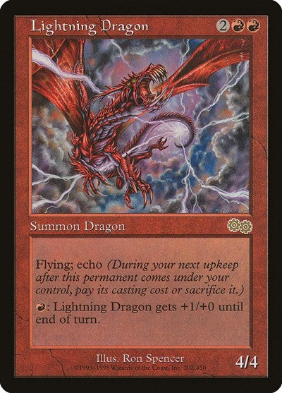 Lightning Dragon (USG) #202 Rare (Moderately Played) Urza's Saga Magic: The Gathering: 1998