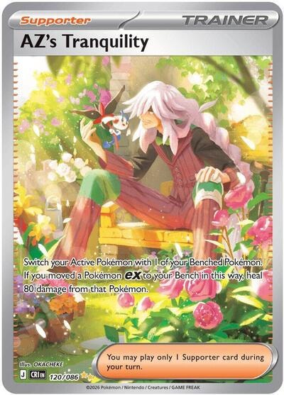 AZs Tranquility 120 086 (CRI) #120/086 Special Illustration Rare (Holofoil Near Mint) ME04: Chaos Rising Pokemon: 2026