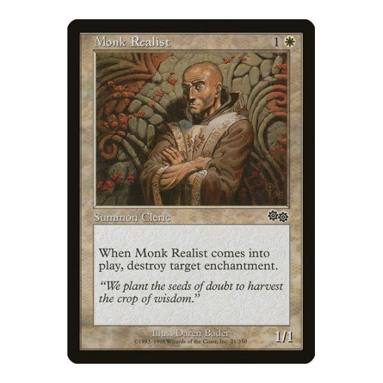 Monk Realist (USG) #21 Common (Moderately Played) Urza's Saga Magic: The Gathering: 1998