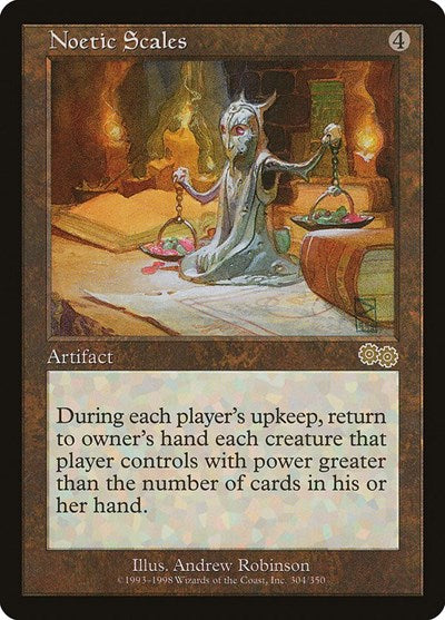 Noetic Scales (USG) #304 Rare (Lightly Played) Urza's Saga Magic: The Gathering: 1998