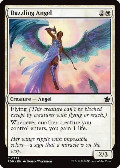 Dazzling Angel 0732 (FDN) #732 Common (Lightly Played) Foundations Magic: The Gathering: 2024