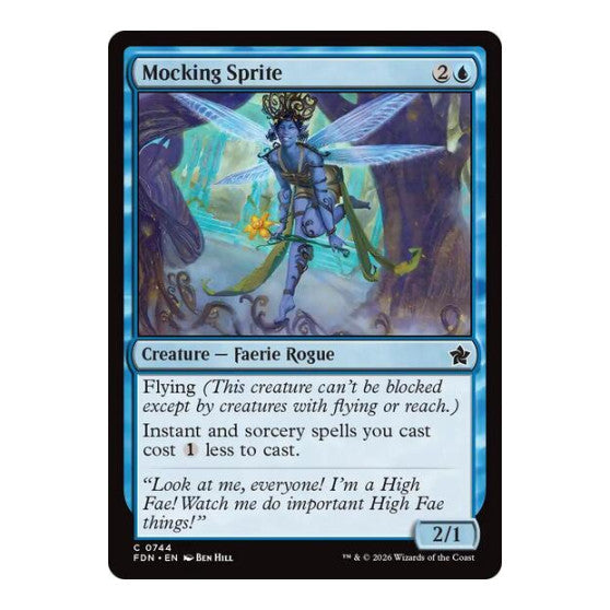 Mocking Sprite (0744) (FDN) #744 Common (Lightly Played) Foundations Magic: The Gathering: 2024