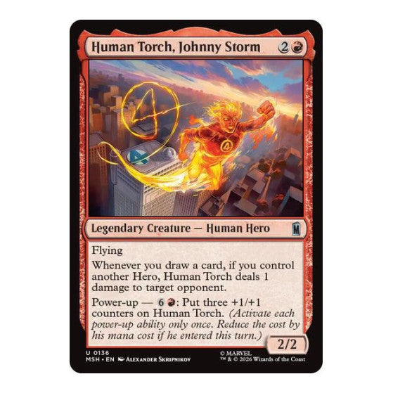 Human Torch, Johnny Storm (MSH) #136 Uncommon (Foil Lightly Played) Marvel Super Heroes Magic: The Gathering: 2026
