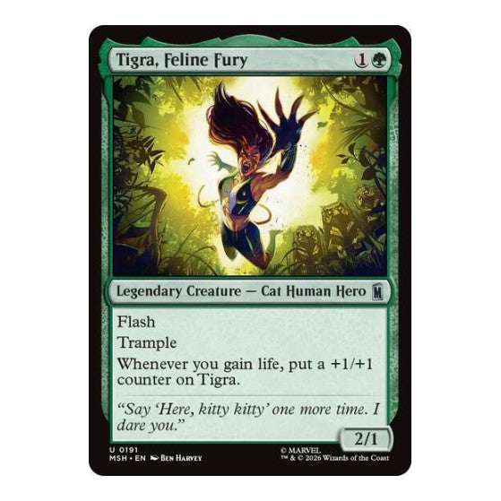 Tigra, Feline Fury (MSH) #191 Uncommon (Foil Lightly Played) Marvel Super Heroes Magic: The Gathering: 2026
