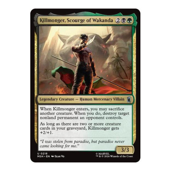 Killmonger, Scourge of Wakanda (MSH) #218 Uncommon (Foil Lightly Played) Marvel Super Heroes Magic: The Gathering: 2026