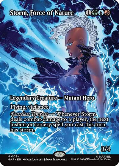 Storm Force of Nature Borderless (MAR) #94 Mythic Rare (Near Mint) Marvel Universe Eternal-Legal Magic: The Gathering: 2025