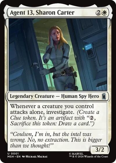 Agent 13, Sharon Carter (MSH) #1 Uncommon (Lightly Played) Marvel Super Heroes Magic: The Gathering: 2026