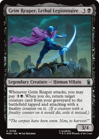 Grim Reaper, Lethal Legionnaire (MSH) #98 Uncommon (Lightly Played) Marvel Super Heroes Magic: The Gathering: 2026