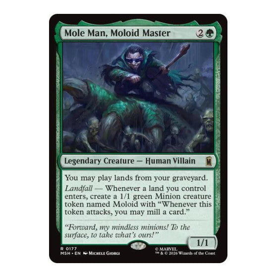 Mole Man, Moloid Master (MSH) #177 Rare (Near Mint) Marvel Super Heroes Magic: The Gathering: 2026
