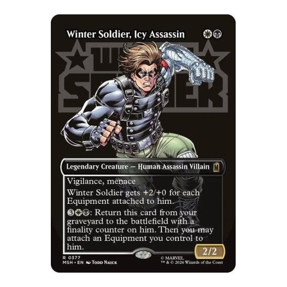 Winter Soldier, Icy Assassin (Borderless) (MSH) #377 Rare (Near Mint) Marvel Super Heroes Magic: The Gathering: 2026