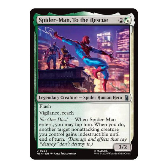 Spider-Man, To the Rescue (MSH) #228 Uncommon (Lightly Played) Marvel Super Heroes Magic: The Gathering: 2026