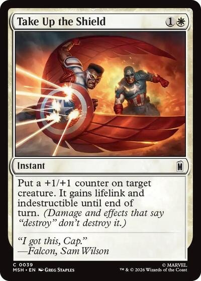 Take Up the Shield (MSH) #39 Common (Lightly Played) Marvel Super Heroes Magic: The Gathering: 2026