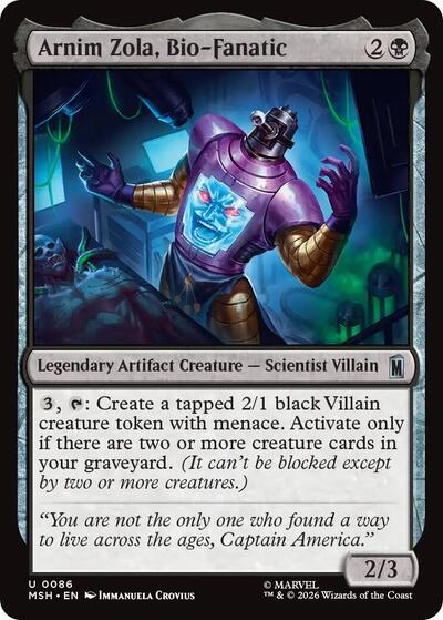 Arnim Zola Bio Fanatic (MSH) #86 Uncommon (Moderately Played) Marvel Super Heroes Magic: The Gathering: 2026