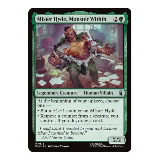Mister Hyde, Monster Within (MSH) #176 Uncommon (Lightly Played) Marvel Super Heroes Magic: The Gathering: 2026
