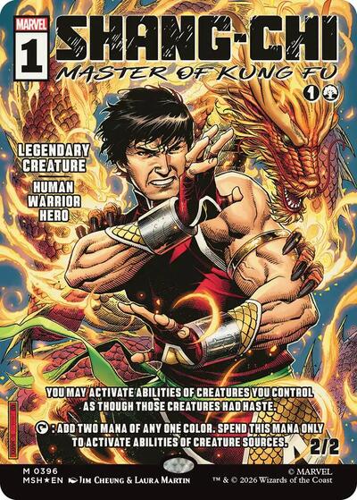 Shang-Chi, Master of Kung Fu (Borderless) (0396) (MSH) #396 Mythic Rare (Foil Near Mint) Marvel Super Heroes Magic: The Gathering: 2026