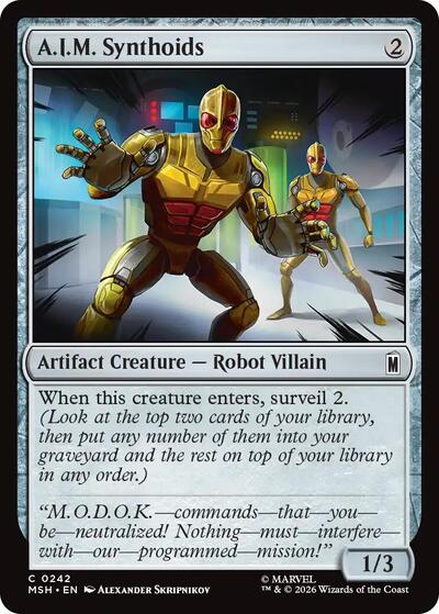 A.I.M. Synthoids (MSH) #242 Common (Lightly Played) Marvel Super Heroes Magic: The Gathering: 2026