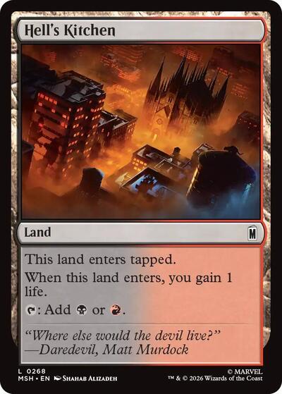 Hells Kitchen (MSH) #268 Land (Lightly Played) Marvel Super Heroes Magic: The Gathering: 2026