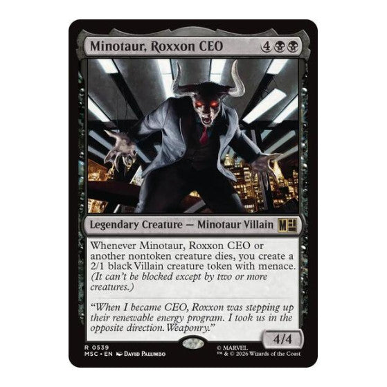 Minotaur, Roxxon CEO (MSC) #539 Rare (Lightly Played) Commander: Marvel Super Heroes Magic: The Gathering: 2026