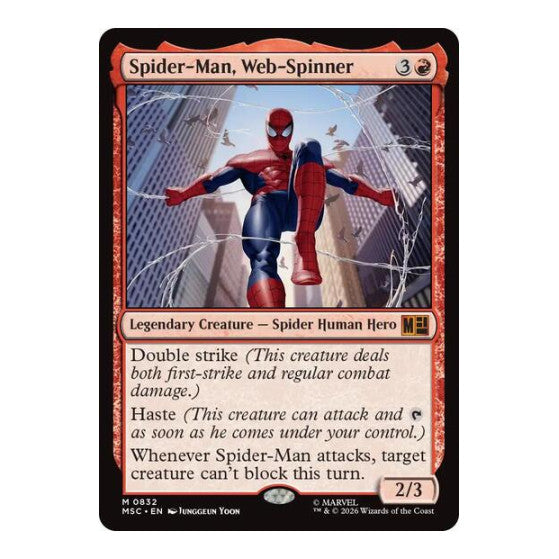 Spider-Man, Web-Spinner (MSC) #832 Mythic Rare (Near Mint) Commander: Marvel Super Heroes Magic: The Gathering: 2026