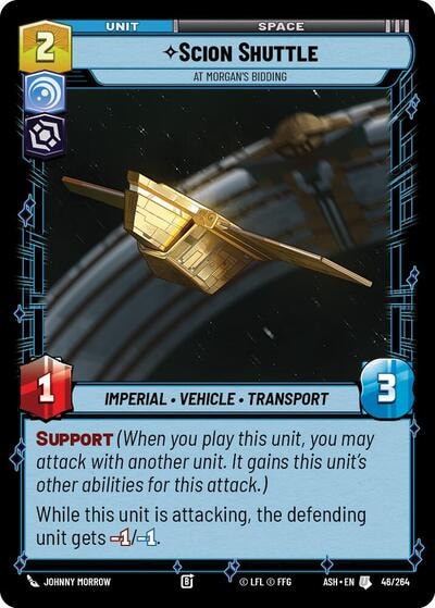 Scion Shuttle - At Morgan's Bidding (ASH) #46/264 Uncommon (Near Mint) Ashes of the Empire Star Wars: Unlimited: 2026