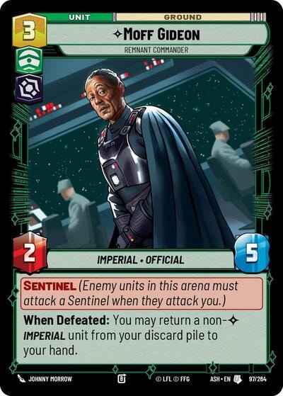 Moff Gideon - Remnant Commander (ASH) #97/264 Uncommon (Near Mint) Ashes of the Empire Star Wars: Unlimited: 2026