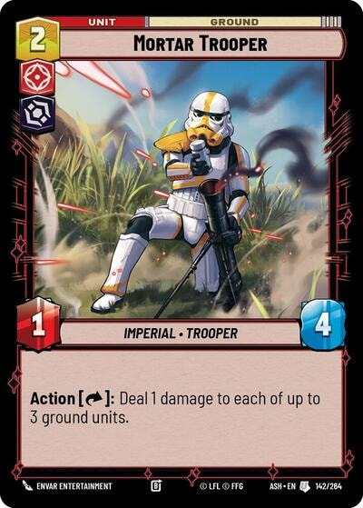 Mortar Trooper (ASH) #142/264 Uncommon (Near Mint) Ashes of the Empire Star Wars: Unlimited: 2026